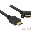 Delock HDMI kabel Wtyczka HDMI-A, Gniazdo HDMI-A 0.5 m czarny 85467 styki pozłacane Kabel HDMI