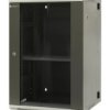 Szafa wisząca dzielona 19 18U, drzwi blacha/szkło,ściągane osłony boczne z zamkiem, tył zamek 600×550×910 szer./gł./wys. mm RA