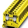 Through terminal block, screw connection, 1.5-25 mm², 2 pole, 76 A, 8 kV, yellow, 3044198