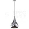 Lampa dekoracyjna wisząca chromowany klosz z przetłoczeniami fi:180mm dł:1000mm E27 max 60W IP20 V-TAC VT-8180-CH