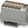 Distribution block, push-in connection, 0.2-6.0 mm², 13 pole, 32 A, 6 kV, gray, 3273614