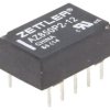 Przekaźnik elektromagnetyczny, DPDT, Ucewki: 12VDC, Iwyj: 1A, na PCB AZ850P2-12