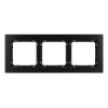DECO Ramka uniwersalna potrójna - aluminium szczotkowane (ramka: czarna spód: czarny) 12-12-DRA-3
