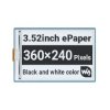 Moduł wyświetlacza e-Paper E-Ink czarno-biały 3,52" 360x240 HAT do Raspberry Pi - Waveshare 22698
