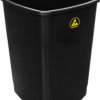 ESD wastepaper basket, seat hight 45-60 cm, 50 l, (L x W) 650 x 360 mm, black, C-213 6980