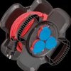 1169717100 Cable reel X-Gum, 10 m, 3 x earthed socket, IP44, rubber