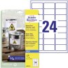 Avery-Zweckform J4773-10 Weatherproof Labels Inkjet 63.5x33.9mm White 240 pcs
