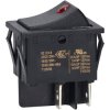 R-TECH 523556 Rocker switch, black, DPST, red dot illuminated, 20A 250V