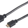 Adapter cable, 1 m, black, HDMI plug type A, straight to HDMI plug type C (Mini), straight, BS77470-2