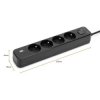 Przedłużacz sieciowy 4-gniazdowy + USB-A + USB-C czarny 5m Montis MT186-BK-5