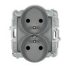 Icon Mechanizm Gniazda Podwójnego Do Ramki Z Uziemieniem 2X(2P+Z) (Przesłony...