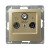 IMPRESJA Gniazdo antenowe RTV DATA złoty metalik GPA-YD/m/28