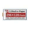 Wyświetlacz E-Paper E-Ink 2,9'' 296x128px - SPI - 3 kolory - do Raspberry Pi Pico - Waveshare 19607
