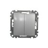 SEDNA DESIGN & ELEMENTS Wyłącznik zwierny przycisk podwójny srebrne aluminium SDD113118 SCHNEIDER ELECTRIC