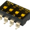DIP switche, 4 pole, straight, 25 mA/24 VDC, IKD0403000