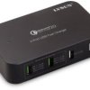 LVSUN Smart 4-Port Stacja ładowania USB 58 W 4x USB-A czarny gniazdo, samochód osobowy, samochód ciężarowy Qualcomm Quic