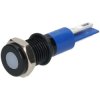R-TECH 656969 Panel Indicator 8mm Flat 12V Whi Black Plated Brass