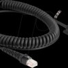 87996 Spiral cable, RJ50 male / D-Sub 9 female, 1.5 m, black