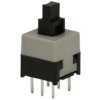 Przełącznik; przyciskowy; PL221/2201B; ON-(ON); czarny; bez podświetlenia; przewlekany (THT); 2 pozycje; 0,1A; 30V DC; raster 2,