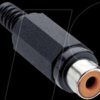 10471 RCA connector, straight, anti-kink protection, black