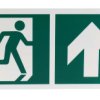 Znak ewakuacyjny niepodświetlany, Tworzywo sztuczne, Zielony/biały, Brak, Opis: Wyjście ewakuacyjne do góry