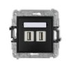 Mini Gniazdo Podwójne 2Xusb-Aa 3.0 Czarny Mat 12Mgusb-6