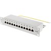 Renkforce RF-4996632 patch panel 12 ports 254 mm 10 inch CAT 6 1 U Grey