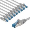 Cat 6A Kabel Krosowy, S/Ftp (Pimf), 2 M, Szary, Zestaw 10 - Długość Kabla 2 M