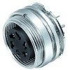 Panel socket, 6 pole, solder connection, screw locking, straight, 09 0324 290 06