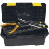 Donau RB25 Toolbox Empty Plastic Black/Yellow 2 Locks Handle Ruler 200mm