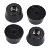 Stopki gumowe okrągłe - 20x16x10,5mm - czarne - do mebli - 4 szt.