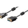 Kabel D-Sub 15-Pin Hd Wtyk,Dvi-I (24+5) Wtyk 2M Czarny 93260