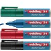 Marker do flipchartu Edding 4-31-4 4-31-4 1.5 - 3 mm czarny, czerwony, niebieski, zielony 4 szt.