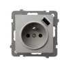 AS Gniazdo pojedyncze z uziemieniem z przesłonami z ładowarką USB 230 V 5 V 2.1 A kaszmir GP-1GZPUSB/m/82 OSPEL