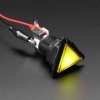 LED Illuminated Triangle Pushbutton A.K.A 1960s Sci-Fi Buttons (Yellow)