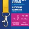 4842Y Lanyard, 440 x 15 mm, yellow, 10 pieces