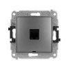 ICON Mechanizm gniazda komputerowego pojedynczego 1xRJ45, kat. 6, 8-stykowy, bez pola opisowego grafitowy 11IGKBO-3