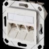 1309131102-E E-DAT modul 3 port UPk Cat.6A pure white RAL9010