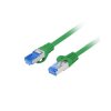 Patchcord kat.6A S/FTP LSZH CCA 0.25M zielony Fluke Passed Lanberg