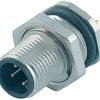 Panel plug, M12, 12 pole, THT, screw locking, straight, 86 0631 1100 00012