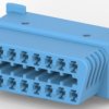 Socket, unequipped, 16 pole, straight, 2 rows, blue, 1418984-1