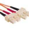 Kabel Światłowodowy, Średnica: 62.5/125M, Om1 Wielomodowy, Pomarańczowy, Sc/Sc