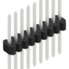 Pin header, 9 pole, pitch 1.27 mm, straight, black, 10060620