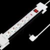 LPS211 Socket outlet, 5 sockets, with switch, 3 m, white/black