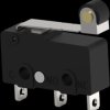 Miniature snap-action switche, solder connection, roller hinge lever, 0.49 N, 5 A/125 VAC, 3 A/250 VAC, 30 VDC, 2351454-1
