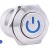 Przycisk wandal. chwil. płaski 12mm nieb. POWER