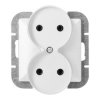 Gniazdo podwójne p/t 2x2P Pearl, 16A, 250V, PT-5PR, biały,OR-OE-7706/2P/R/W