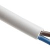Przewód zasilający RS PRO H05Z1Z1-F 2 Core 100 m Tworzywo termoplastyczne Sheath Biały 12.1 mm OD, 500V 70 °C