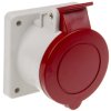 Złącze przemysłowe - zasilające 16A Gniazdo 415 V 3P + N + E Żeński Scame Czerwony Montaż na panelu IP44