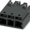 PCB connector, 3 pole, pitch 6.35 mm, angled, black, 1247565